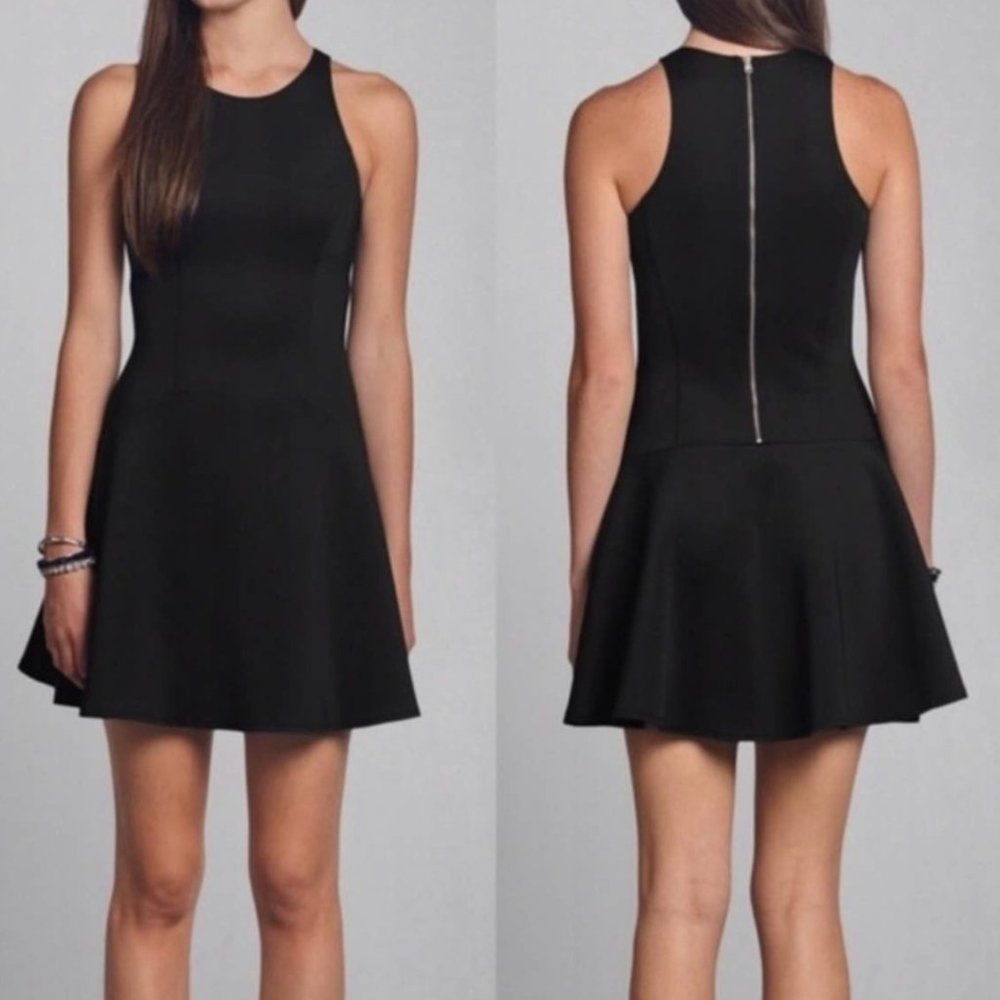 Abercrombie & Fitch Black Fit and Flare Skater Dress